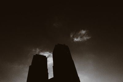 Low angle view of modern building against sky