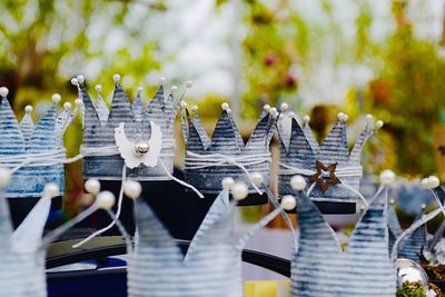 Close-up of candles in temple