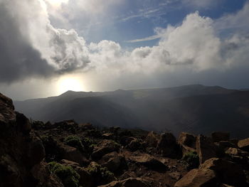 Scenic view of mountains against sky