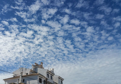 Low angle view of buildings against sky