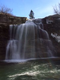 Scenic view of waterfall