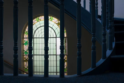 Low angle view of skylight - blue stairs in hamburg elmsbüttel 