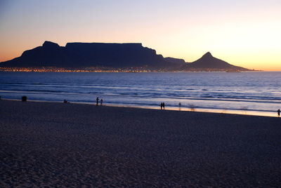 Scenic view of sea at sunset