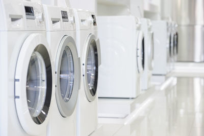 Washing machines in laundromat