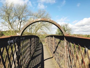 Low angle view of bridge against sky