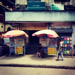 View of market stall