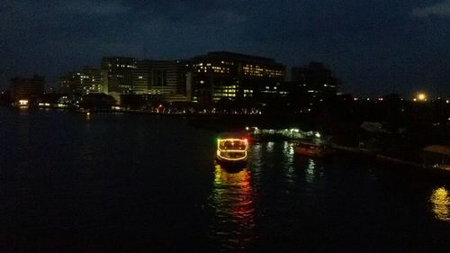 Illuminated city at night