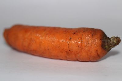 Close-up of orange against white background