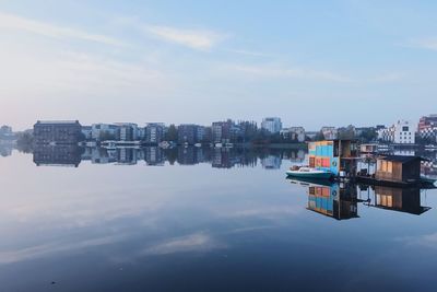 Reflection of buildings in water