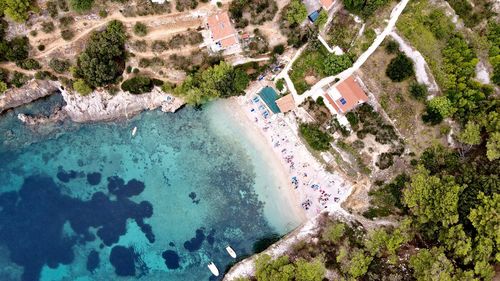 High angle view of beach