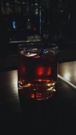 Close-up of wine glass on table