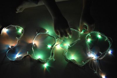 Digital composite image of illuminated lights
