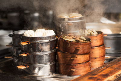 Close-up of food on barbecue grill