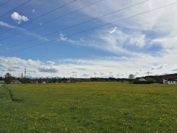 Scenic view of field against sky