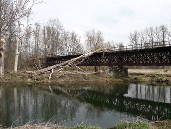 Bridge over river against sky