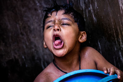 Close-up portrait of boy