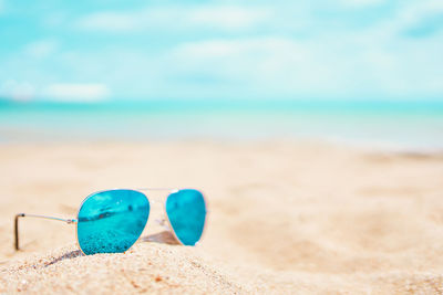 Blue umbrella on beach