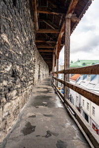 View of bridge in old building