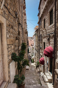 The beautiful steep alleys at the walled old town of dubrovnik