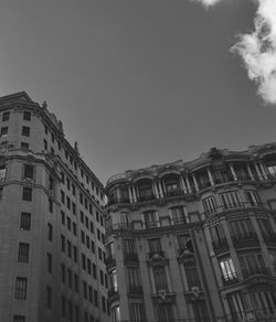 Low angle view of buildings in city