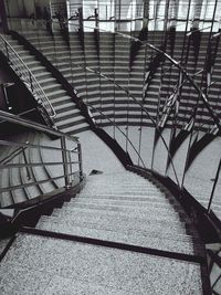 High angle view of staircase