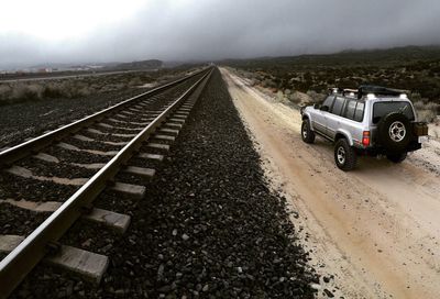 Railroad tracks against sky