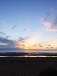 Scenic view of sea at sunset