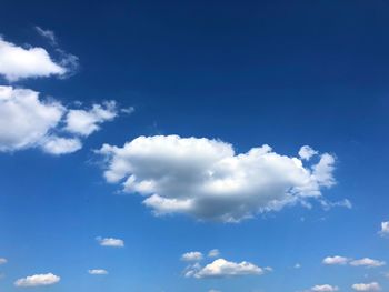 Low angle view of clouds in blue sky