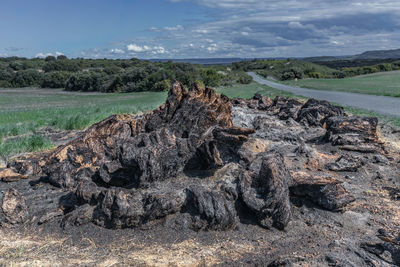 Panoramic view of volcanic landscape