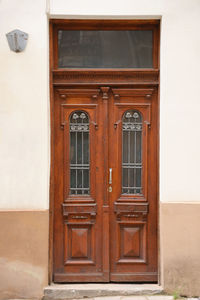 Closed door of old building