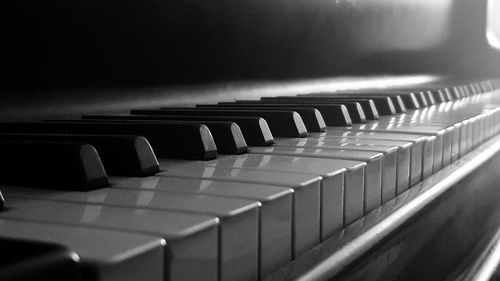 Close-up of piano keys