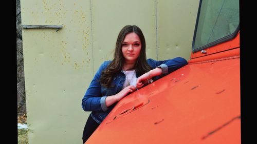 Portrait of beautiful young woman