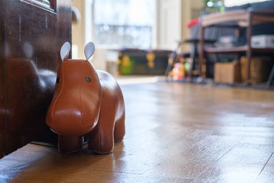 Close-up of toy on table at home