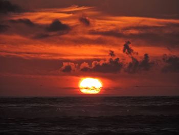 Scenic view of sea at sunset