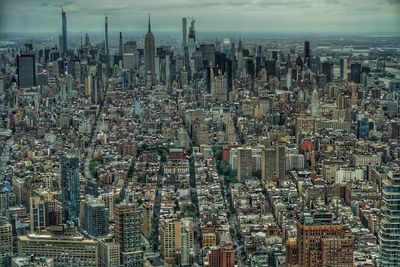 Aerial view of modern buildings in city