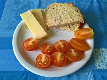 Close-up of food in plate on table