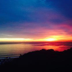 Scenic view of sea against dramatic sky