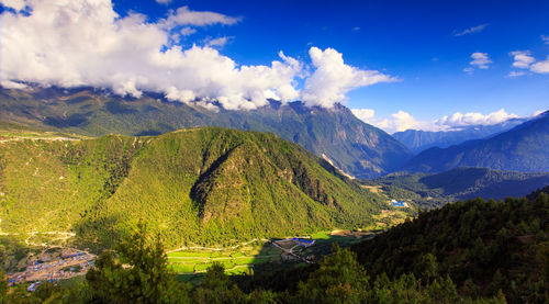 Scenic view of mountains against sky