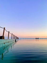 Scenic view of swimming pool against clear sky