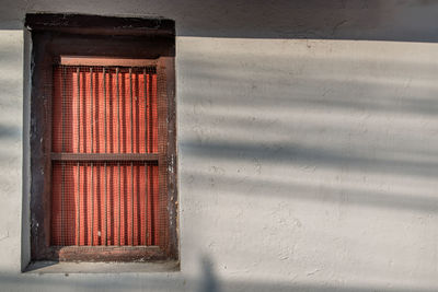 Closed door of building