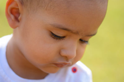 Close-up portrait of cute boy