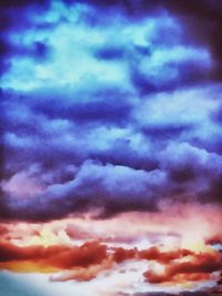 Cloudy sky at sunset