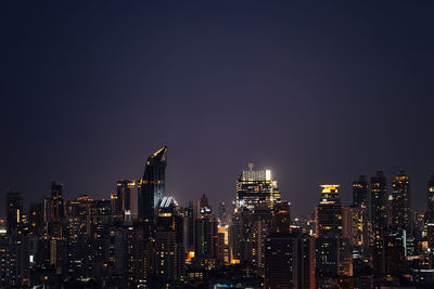 Thailand, bangkok, skyline skyscrapers at night