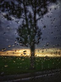 Full frame shot of raindrops on window