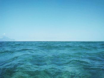 View of calm sea against clear sky