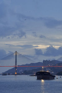 Suspension bridge over sea
