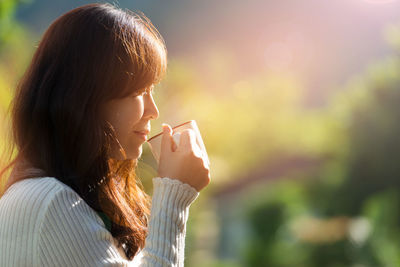 Close-up of young woman