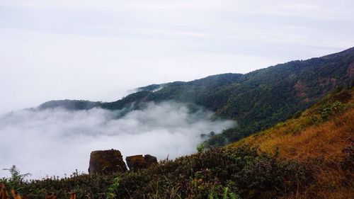 Scenic view of mountains against sky