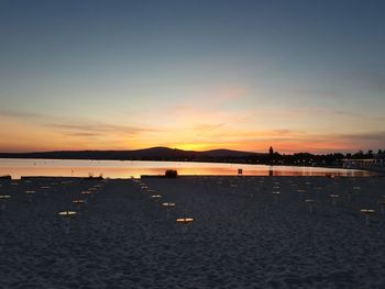 Scenic view of beach during sunset