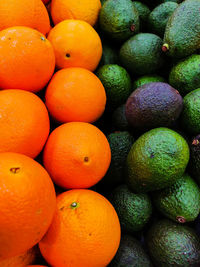 Full frame shot of oranges in market